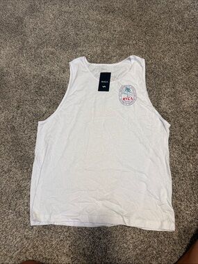 RVCA White Men’s Tank with Small Surf Patch